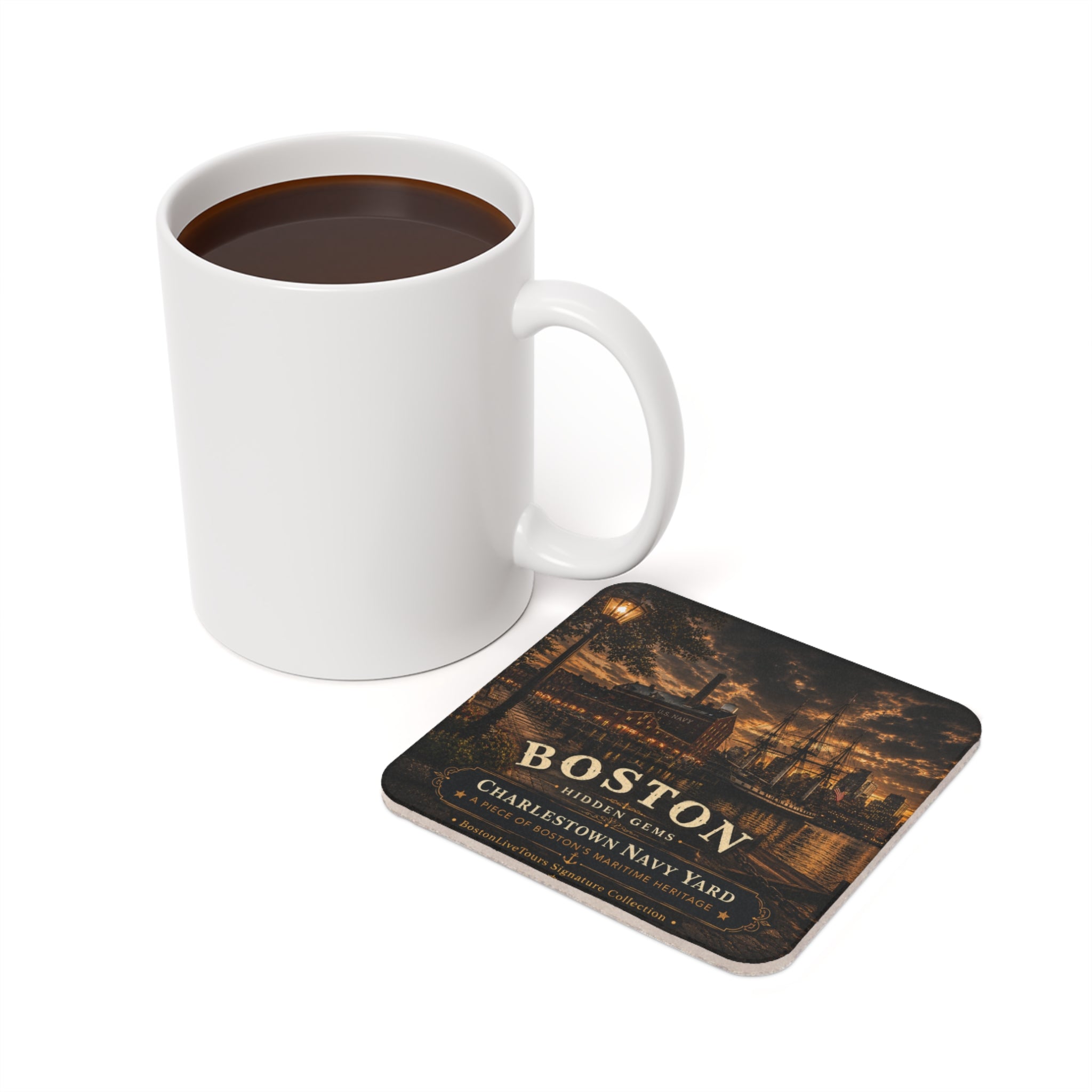 Charles Town Navy Yard-Back Coaster — Vintage  Design