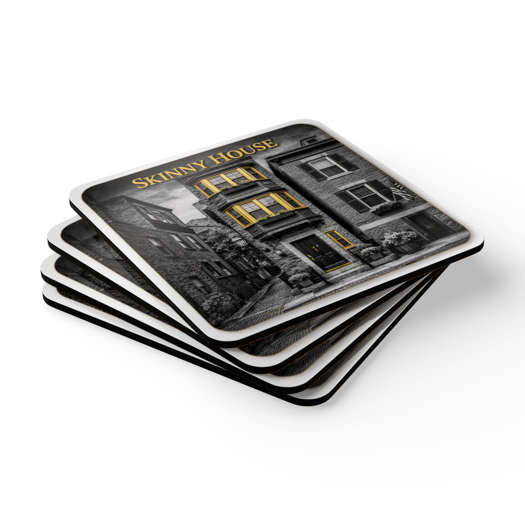 Skinny House Cork-Back Coaster — Vintage Drink Coaster