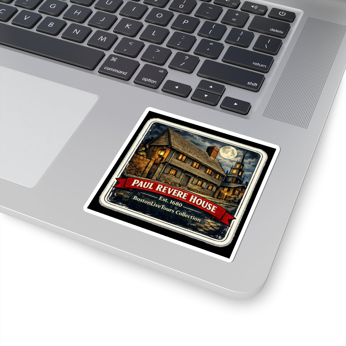 Paul Revere House Sticker — Vintage Boston Landmark Kiss-Cut Sticker (Est. 1680)