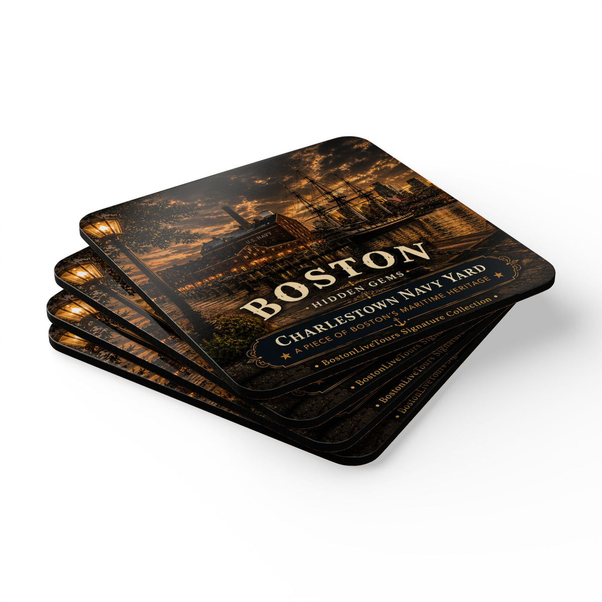 Charles Town Navy Yard-Back Coaster — Vintage  Design