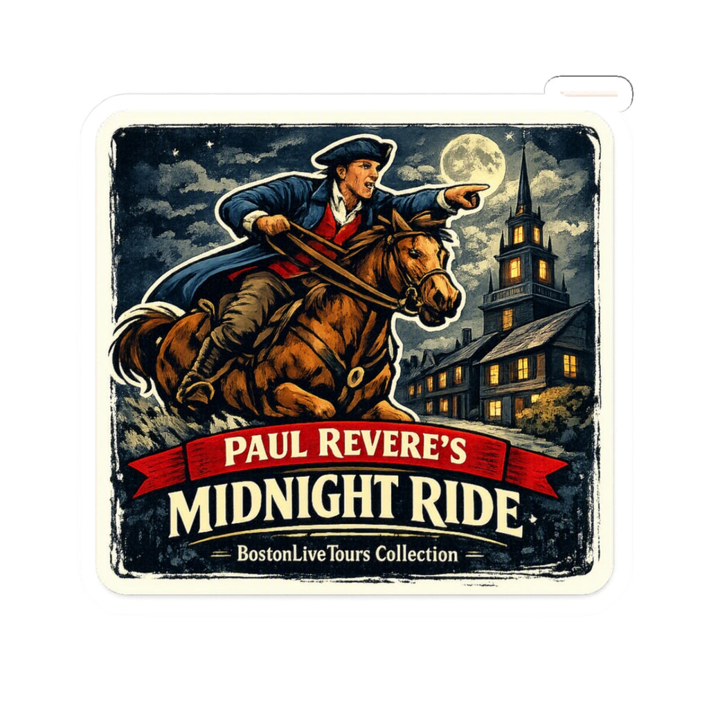 Paul Revere Midnight Ride Sticker — Vintage Boston Landmark Kiss-Cut Sticker