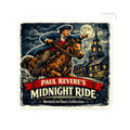 Paul Revere Midnight Ride Sticker — Vintage Boston Landmark Kiss-Cut Sticker