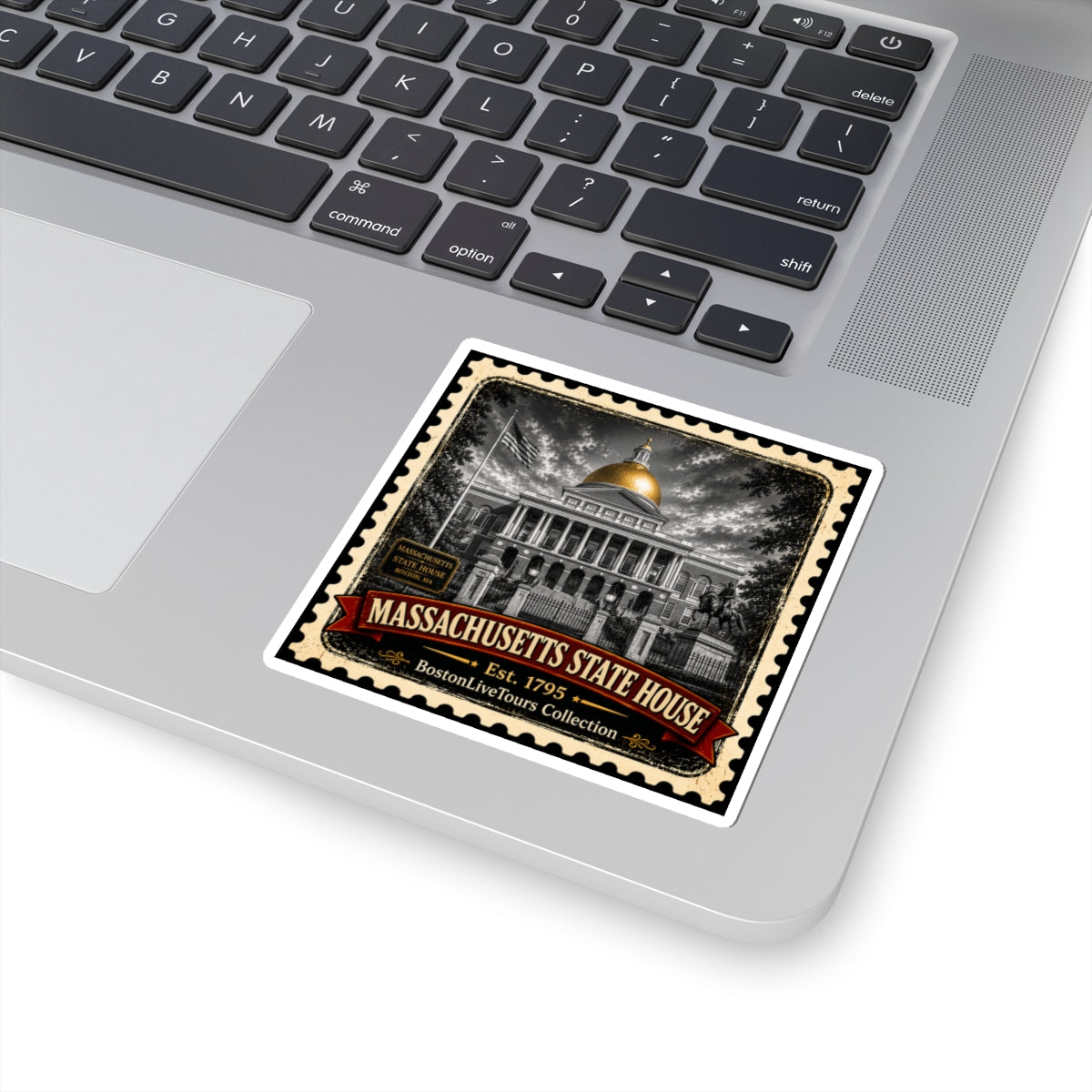 Massachusetts State House— Vintage Boston Landmark Kiss-Cut Sticker