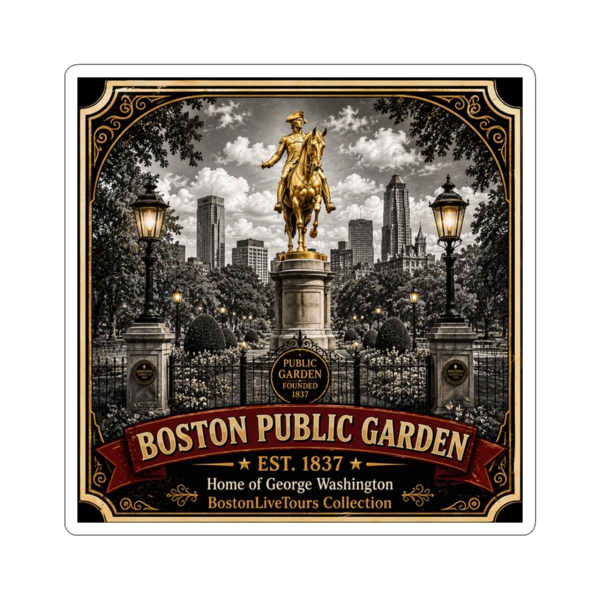 Freedom Trail Sticker — Vintage Boston Landmark Kiss-Cut Sticker