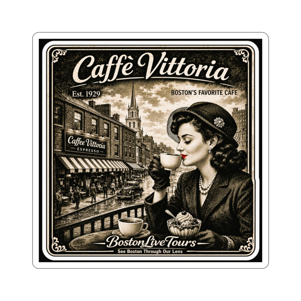 Caffe Vittoria— Vintage Boston Landmark Kiss-Cut Sticker