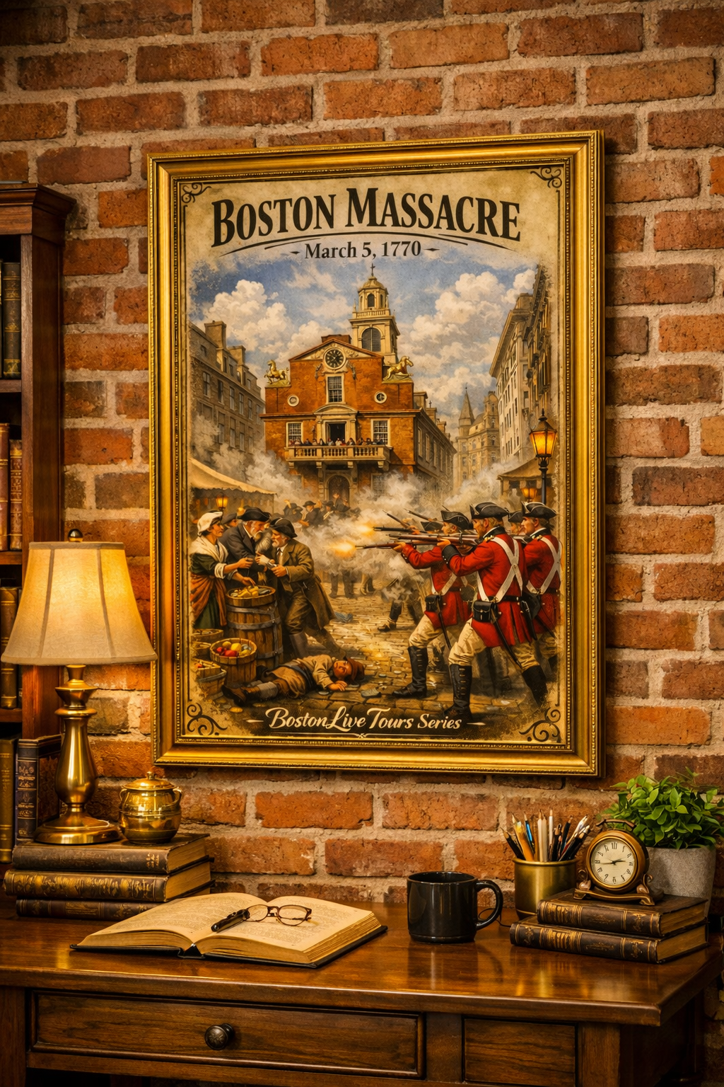 Vintage 'Boston Massacre' Matte Vertical Poster — Historical Wall Art Print