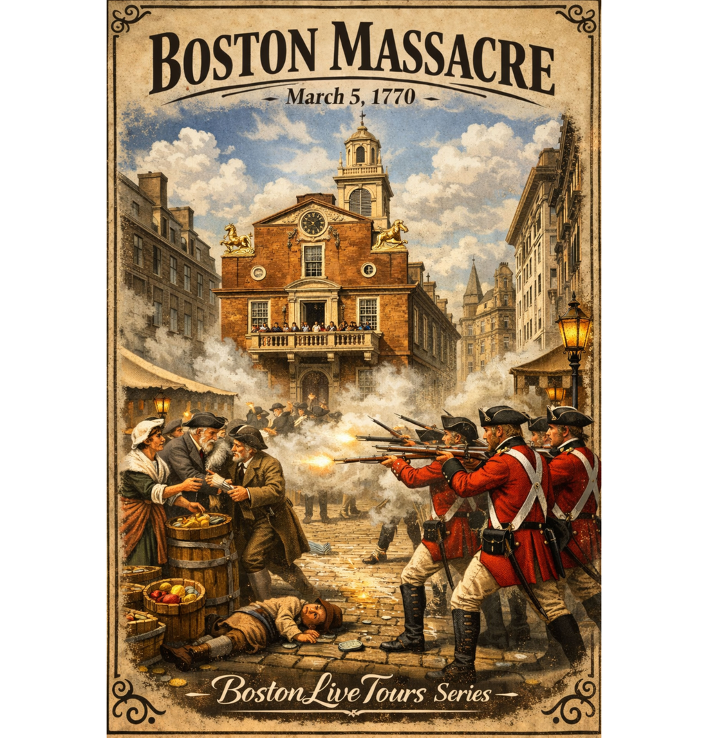 Vintage 'Boston Massacre' Matte Vertical Poster — Historical Wall Art Print