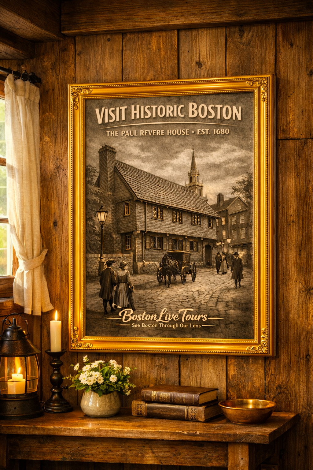 Boston, MA Paul Revere House– 12×18 Matte Poster – Historic Wall Art”