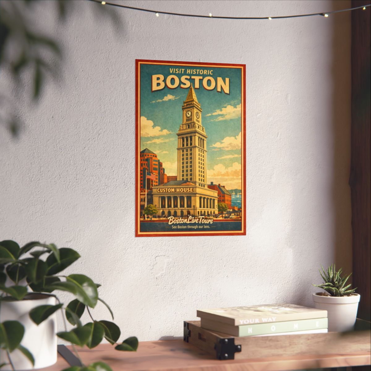 Boston, MA Financial District Custom House– 12×18 Matte Poster – Historic Wall Art”