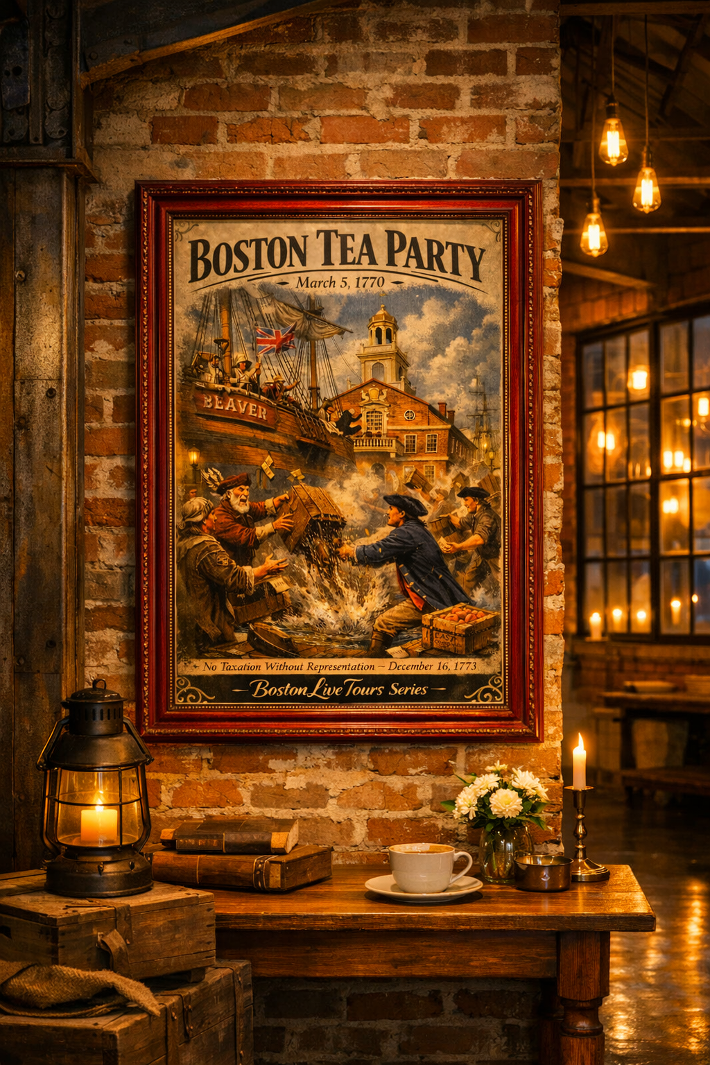 North End, Boston Boston Tea Party– 12×18 Matte Poster – Historic Wall Art”