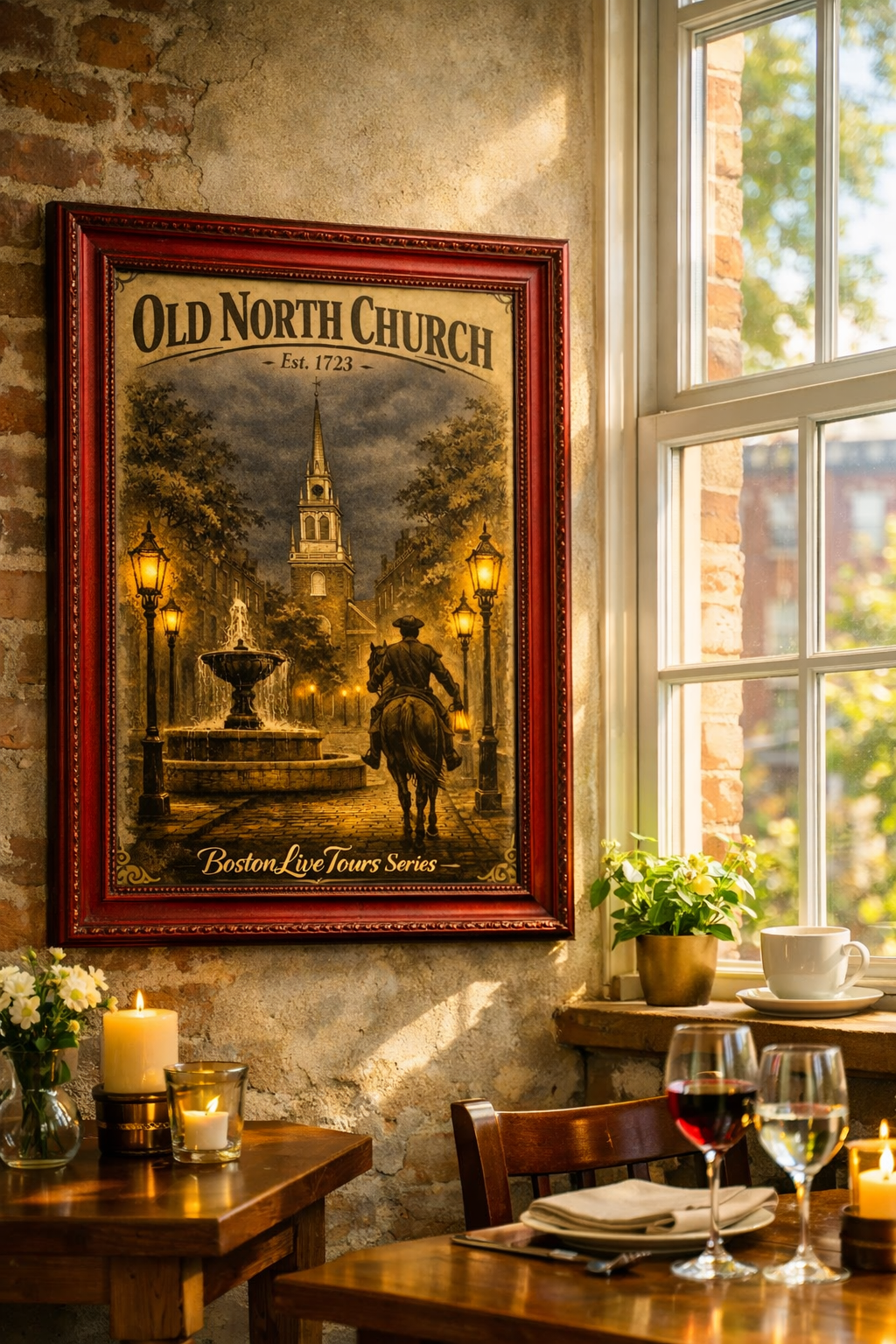 North End, Boston Old North Church– 12×18 Matte Poster – Historic Wall Art”