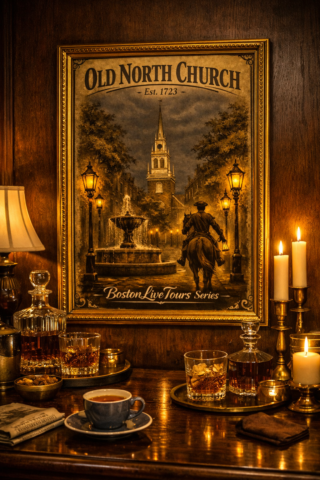 North End, Boston Old North Church– 12×18 Matte Poster – Historic Wall Art”