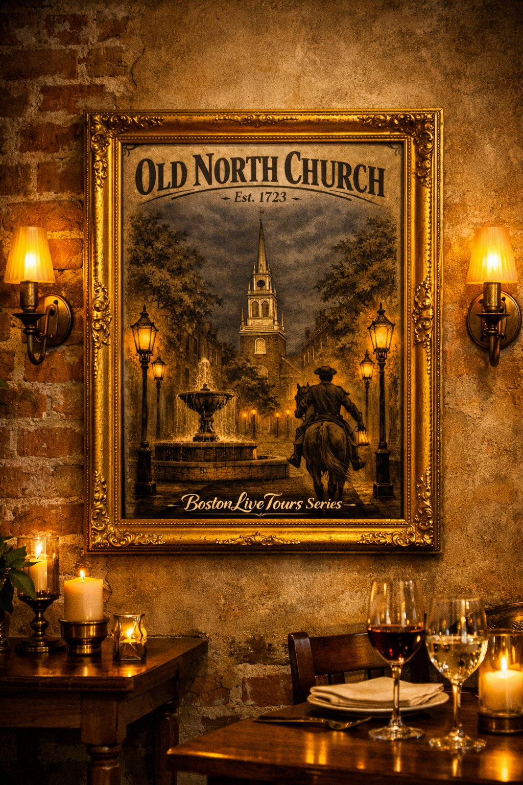 North End, Boston Old North Church– 12×18 Matte Poster – Historic Wall Art”