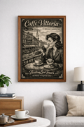 North End, Boston Caffee Vittoria– 12×18 Matte Poster – Historic Wall Art”