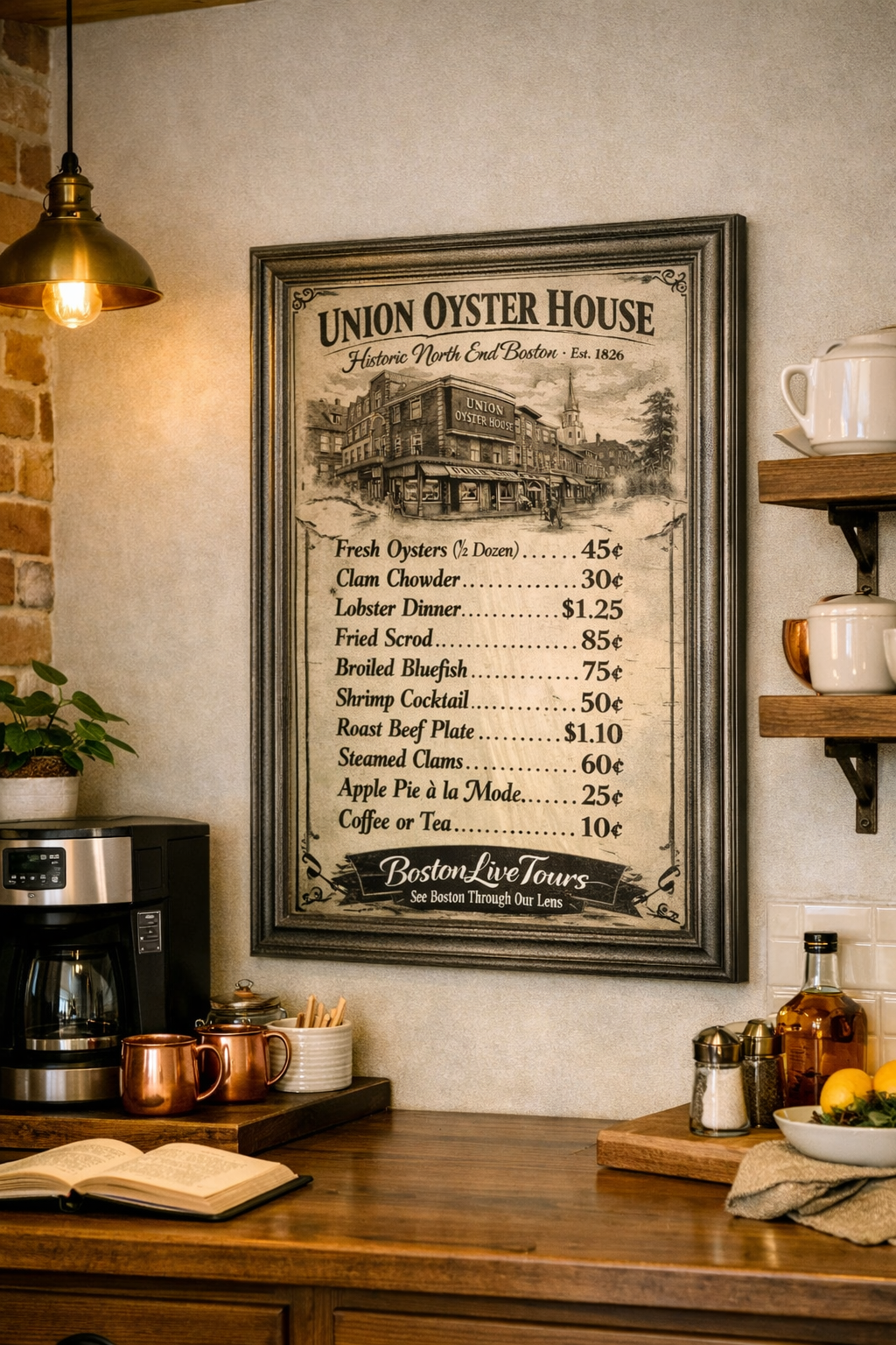Boston, MA The Union Oyster House– 12×18 Matte Poster – Historic Wall Art”