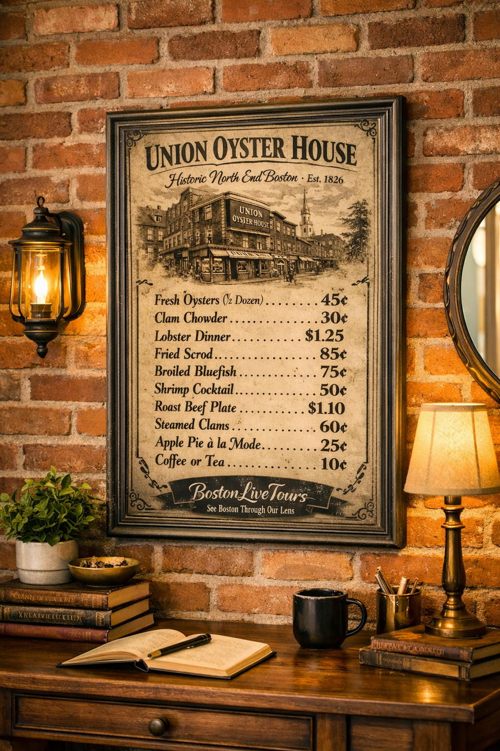 Boston, MA The Union Oyster House– 12×18 Matte Poster – Historic Wall Art”