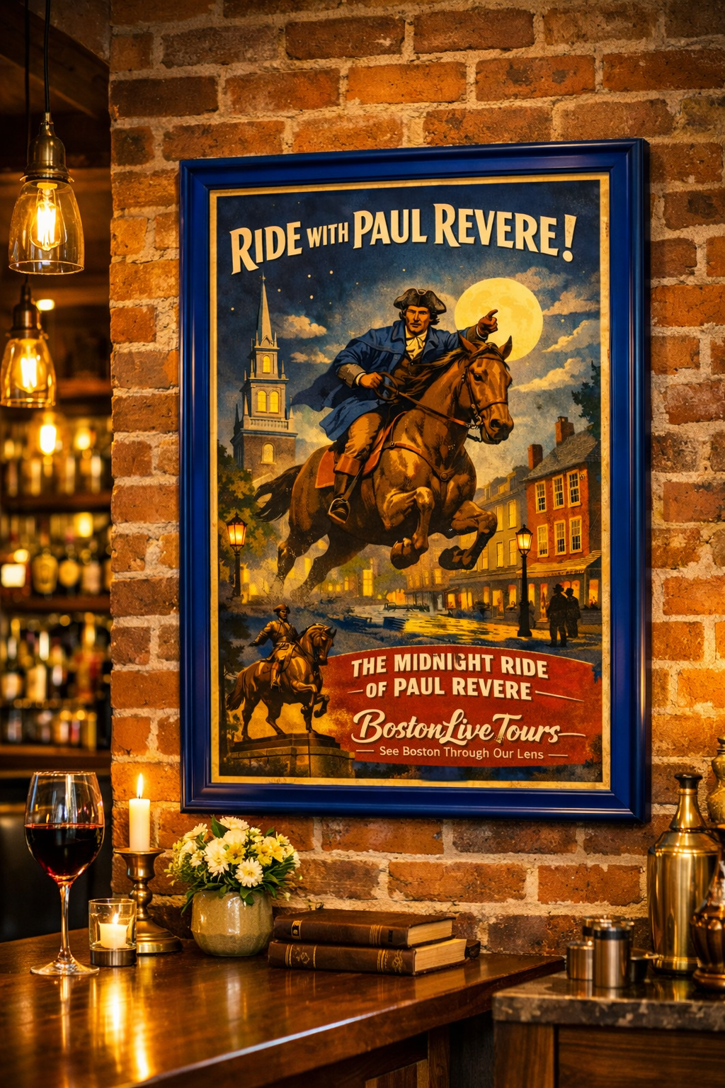 Boston, MA Paul Revere Midnight Ride– 12×18 Matte Poster – Historic Wall Art”