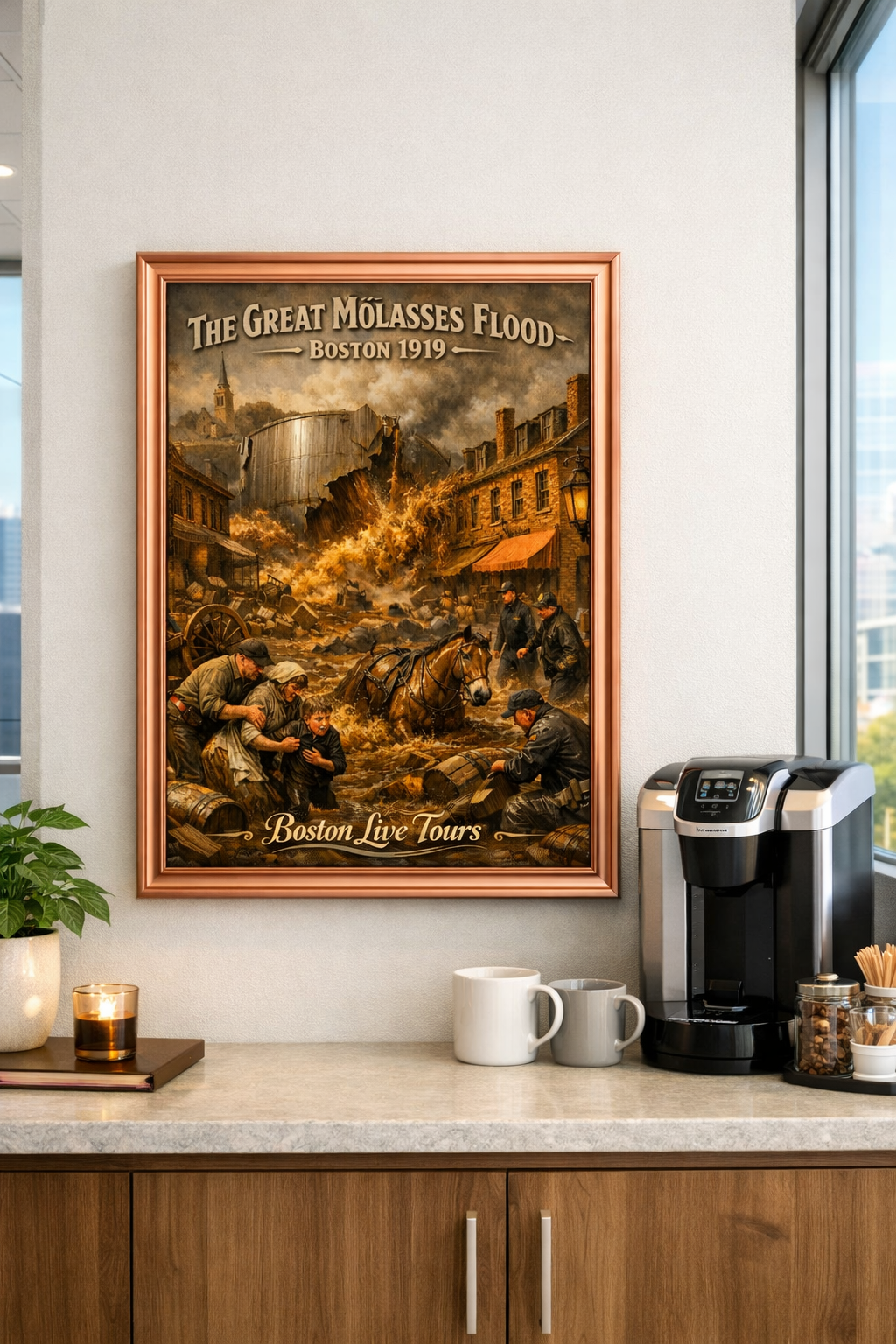 Boston, MA The Great Molasses Flood– 12×18 Matte Poster – Historic Wall Art”
