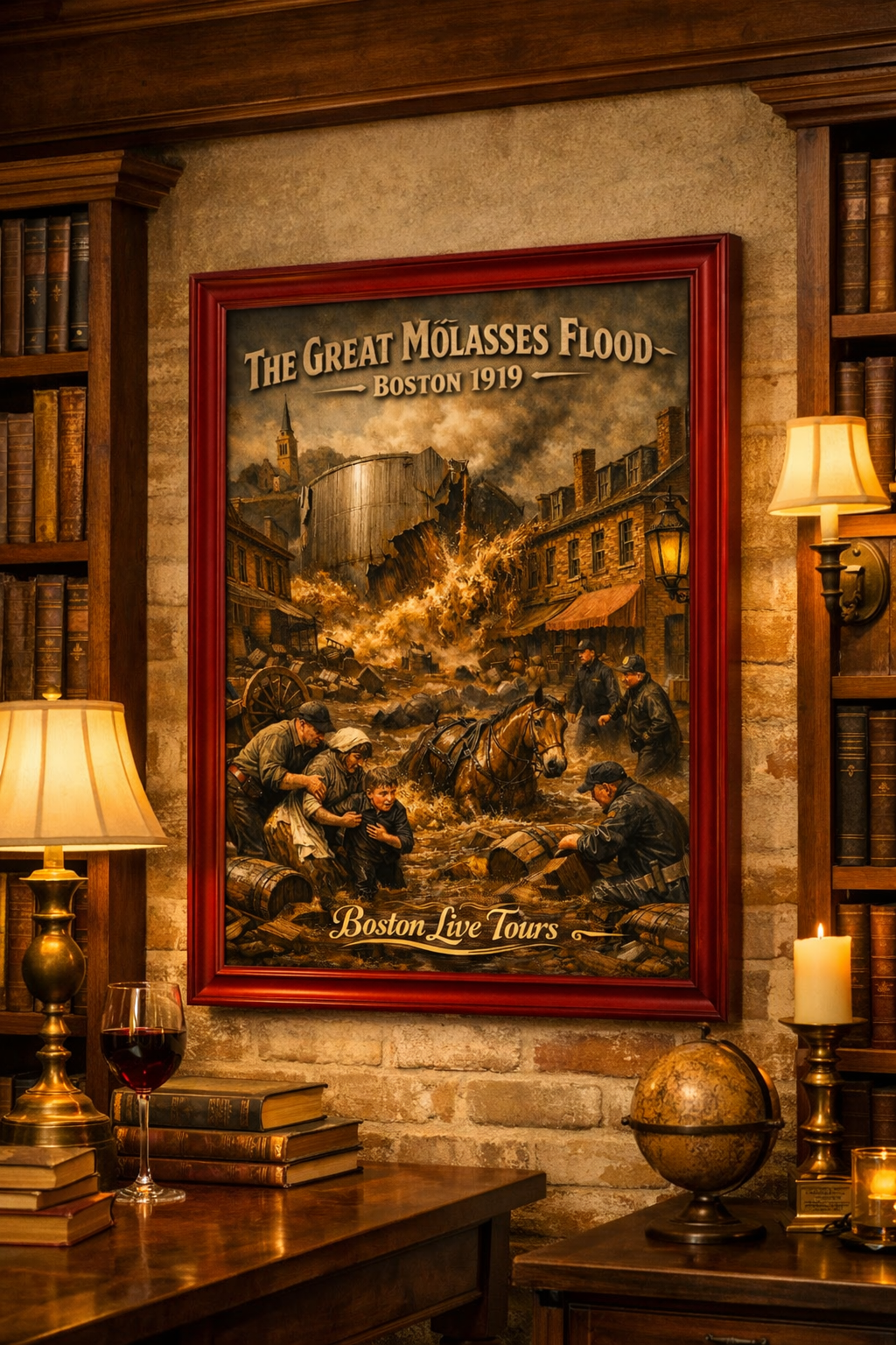 Boston, MA The Great Molasses Flood– 12×18 Matte Poster – Historic Wall Art”