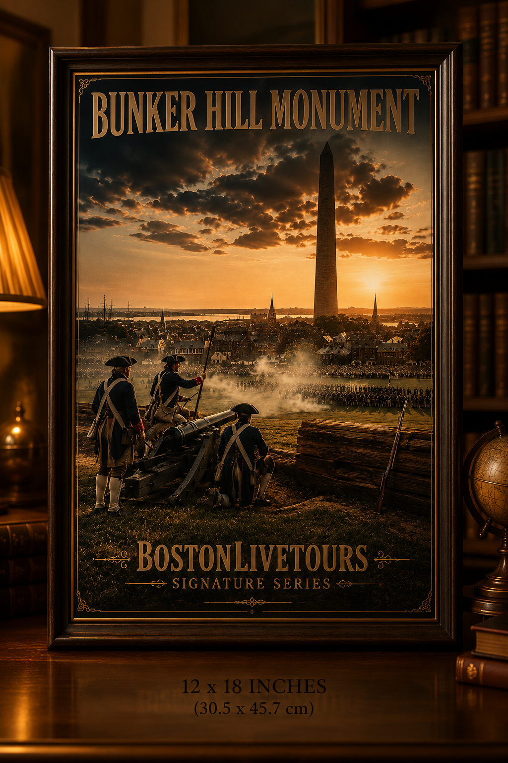Boston, MA Bunker Hill Monument – 12×18 Matte Poster – Historic Wall Art