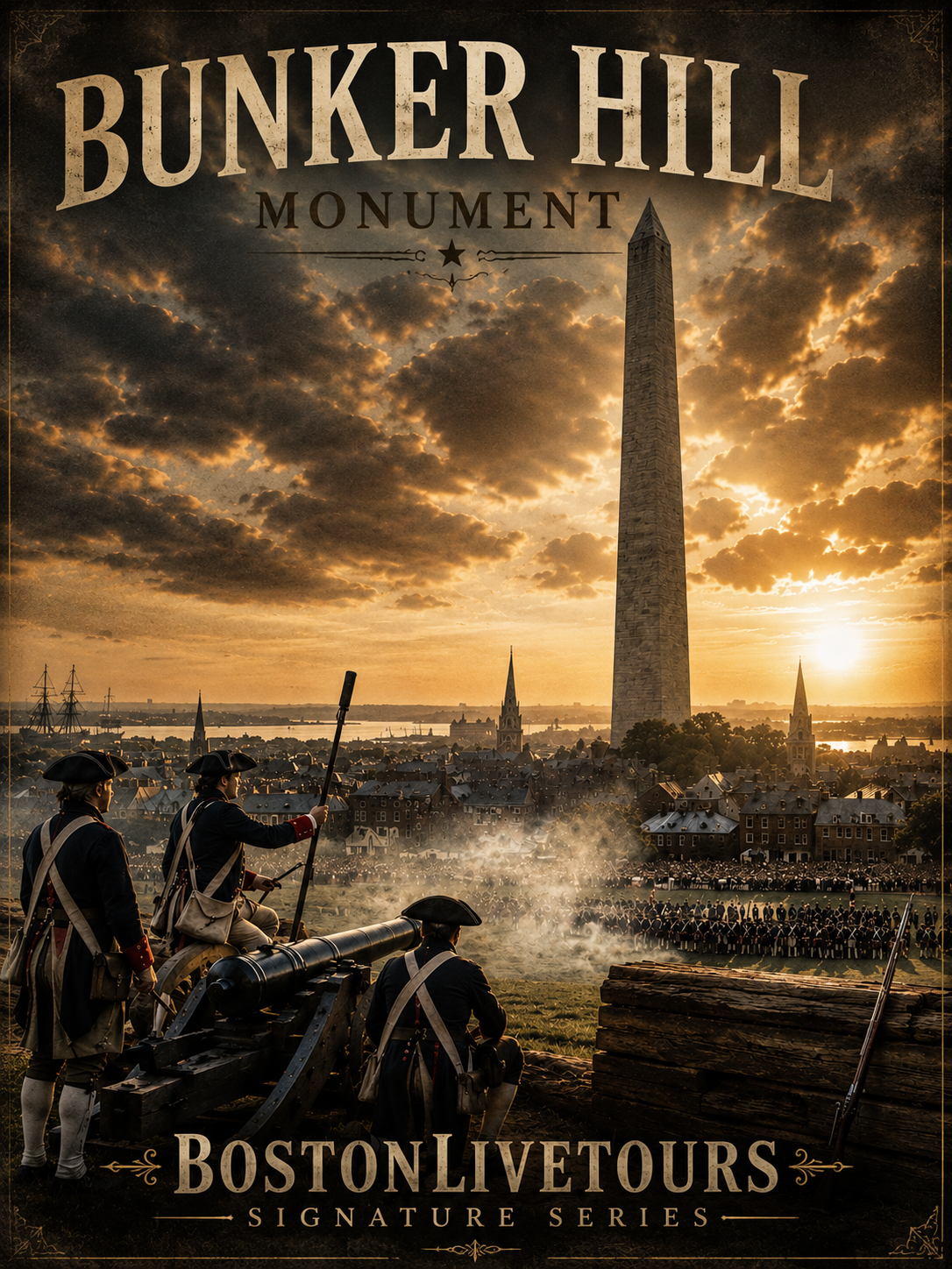 Boston, MA Bunker Hill Monument – 12×18 Matte Poster – Historic Wall Art