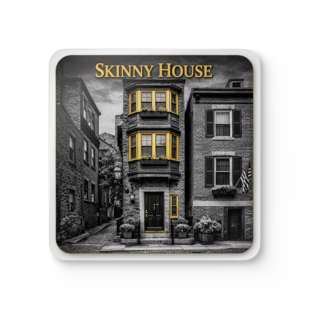 Skinny House Cork-Back Coaster — Vintage Drink Coaster