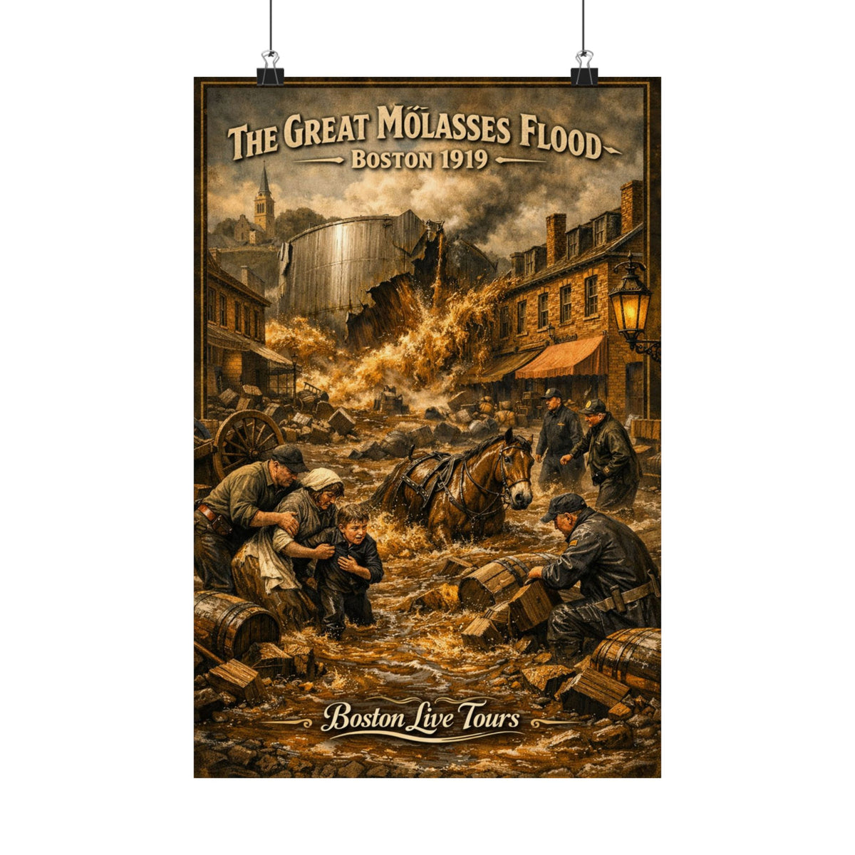 The Great Molasses Flood– 12×18 Matte Poster – Historic Wall Art”