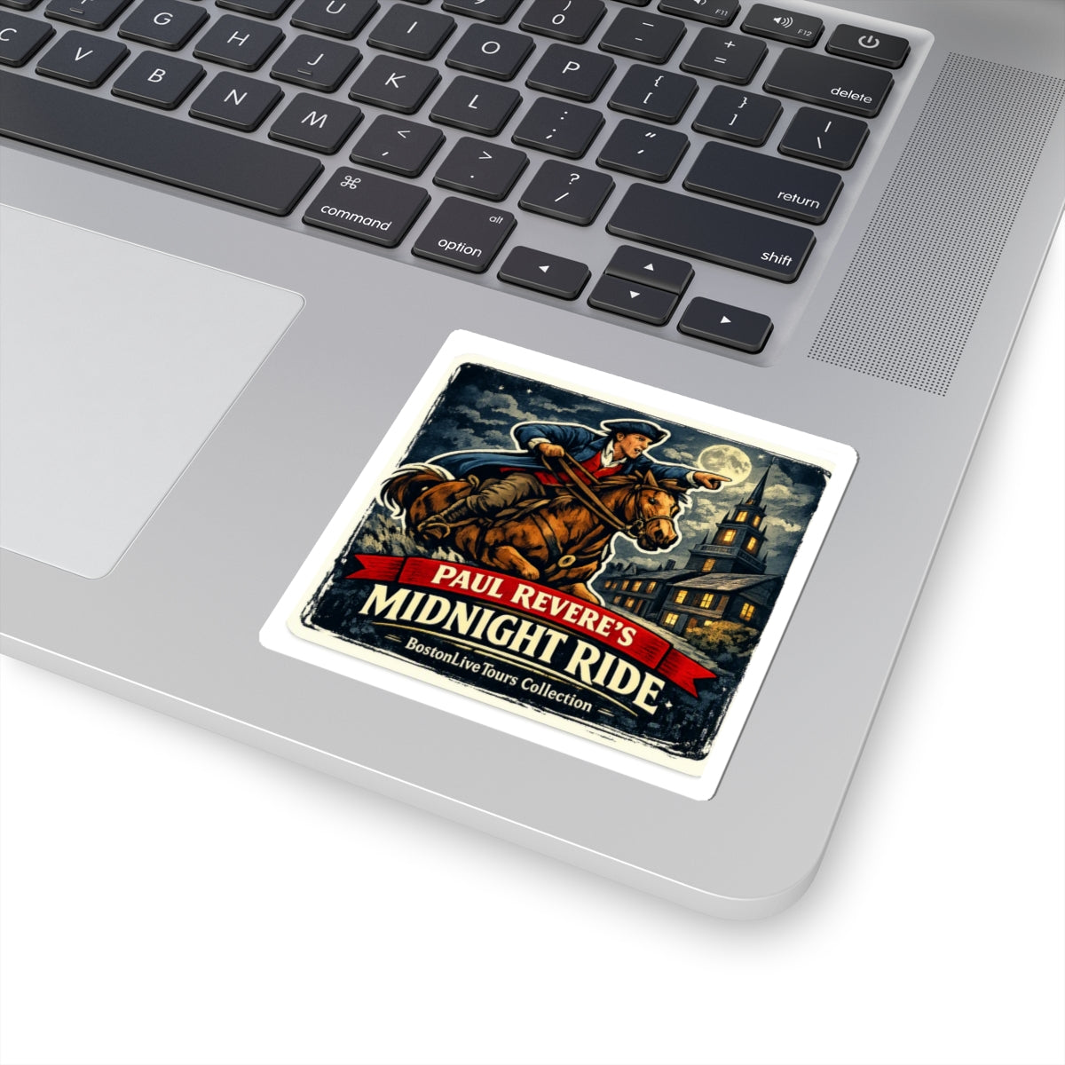 Paul Revere Midnight Ride Sticker — Vintage Boston Landmark Kiss-Cut Sticker