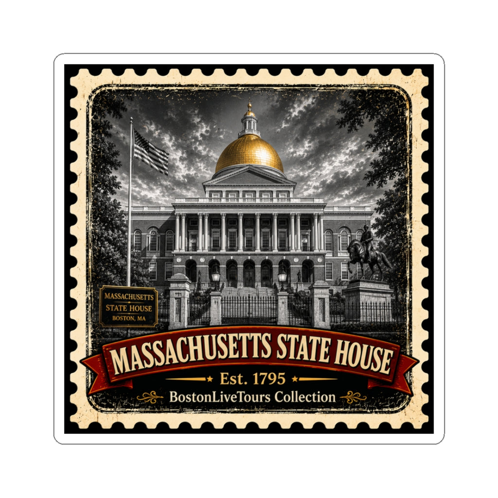 Massachusetts State House— Vintage Boston Landmark Kiss-Cut Sticker