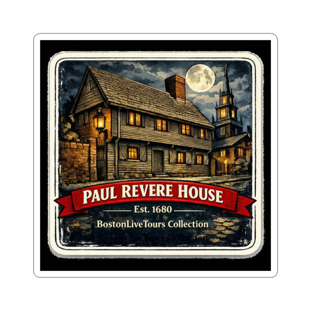 Paul Revere House Sticker — Vintage Boston Landmark Kiss-Cut Sticker (Est. 1680)