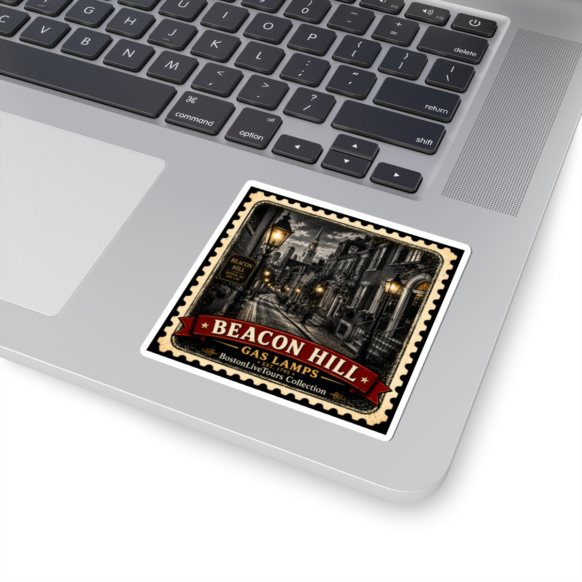 Beacon Hill Sticker — Vintage Boston Landmark Kiss-Cut Sticker