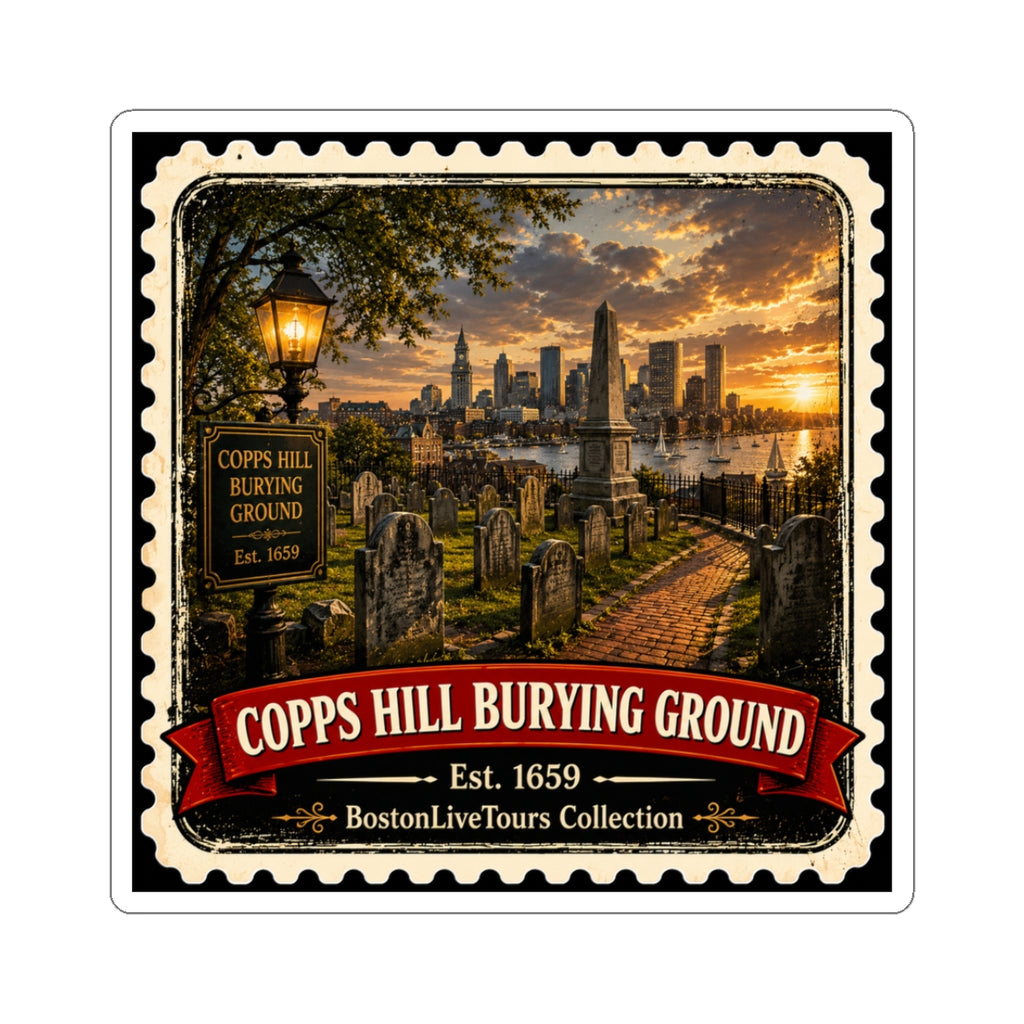 Copps Hill Burying Ground — Vintage Boston Landmark Kiss-Cut Sticker