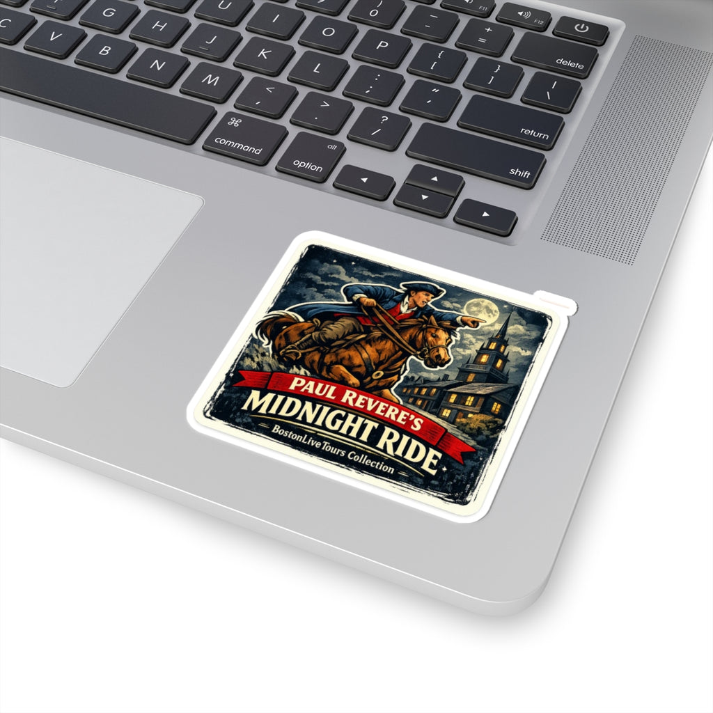 Paul Revere Midnight Ride Sticker — Vintage Boston Landmark Kiss-Cut Sticker